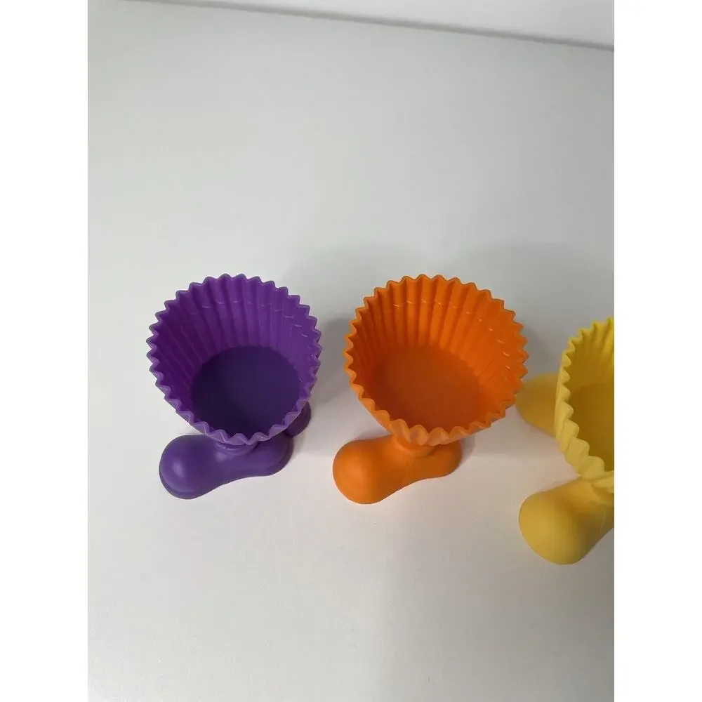 Wilton Silicone Cupcake Muffin Holders Feet Set Of 4 Bake‎ Party 3D Bake